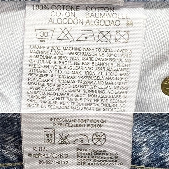 Vintage Diesel Jean’s Button Fly 100% Cotton Women’s Size 24 Y2K 90s New - Picture 7 of 8